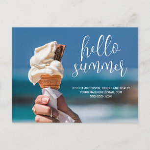 Hello Summer Ice Cream Business Postkarte