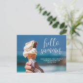 Hello Summer Ice Cream Business Postkarte (Stehend Vorderseite)