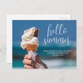 Hello Summer Ice Cream Business Postkarte (Vorne/Hinten)
