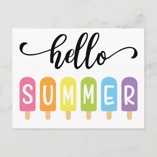 Hello Summer Ice Creme Postcard Postkarte (Vorderseite)
