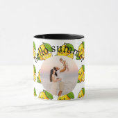 Hello Summer Lemon Custom Photo Mug Gift Tasse (Zentrum)