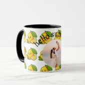 Hello Summer Lemon Custom Photo Mug Gift Tasse (Vorderseite Links)