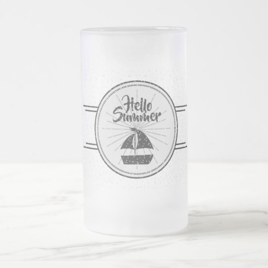 Hello Summer Mattiert Glass Beer Tasse (Mittel)