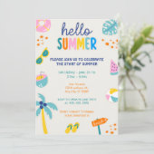 Hello Summer Party Einladung (Stehend Vorderseite)