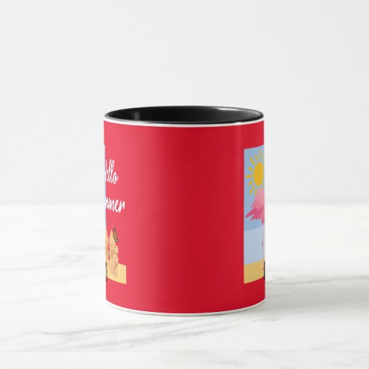 Hello Summer Pink Flamingo Design - Combo Tasse (Zentrum)