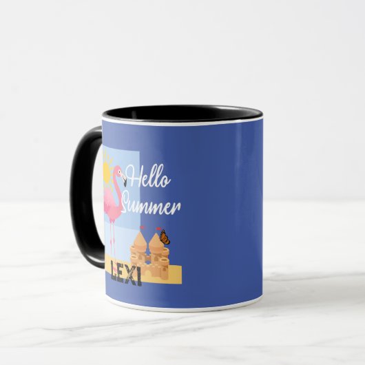 Hello Summer Pink Flamingo Design - Combo Tasse (Vorderseite Links)