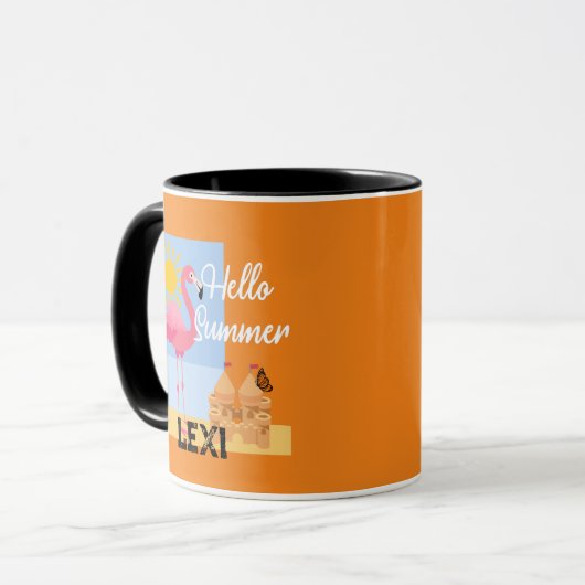 Hello Summer Pink Flamingo Design - Combo Tasse (Vorderseite Links)
