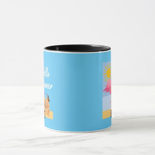 Hello Summer Pink Flamingo Design - Combo Tasse (Zentrum)
