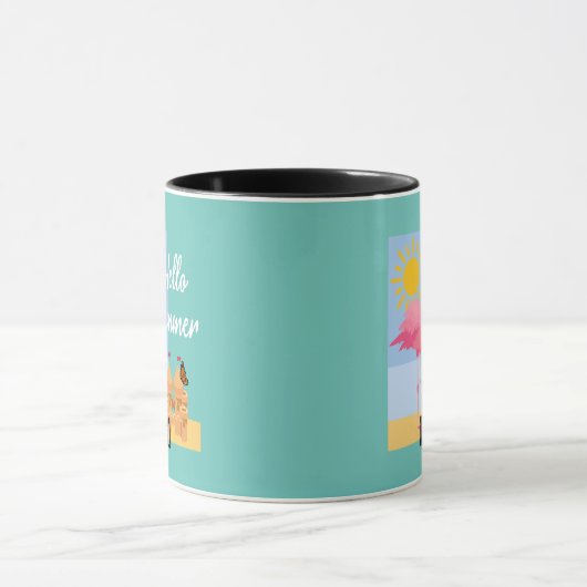 Hello Summer Pink Flamingo Design - Combo Tasse (Zentrum)