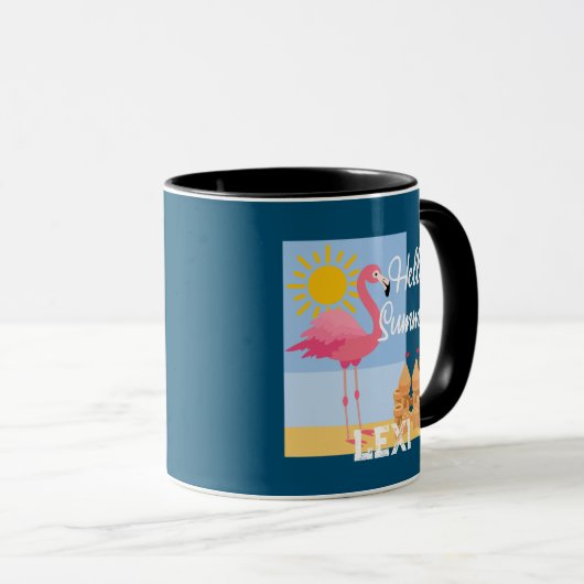 Hello Summer Pink Flamingo Design - Combo Tasse (VorderseiteRechts)