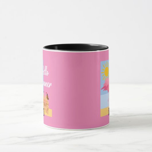 Hello Summer Pink Flamingo Design - Combo Tasse (Zentrum)