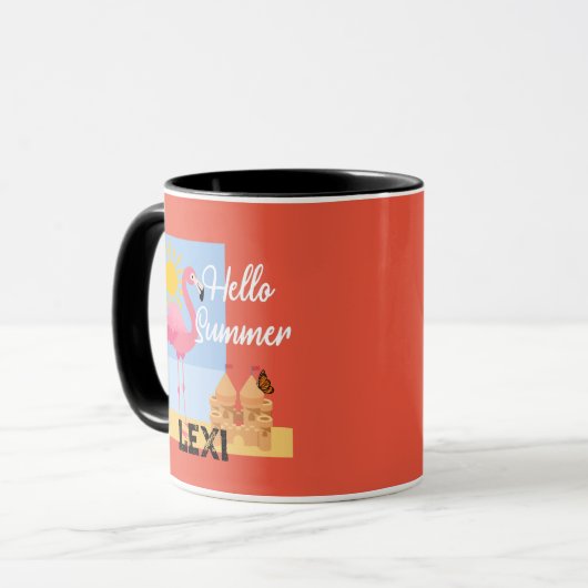 Hello Summer Pink Flamingo Design - Combo Tasse (Vorderseite Links)