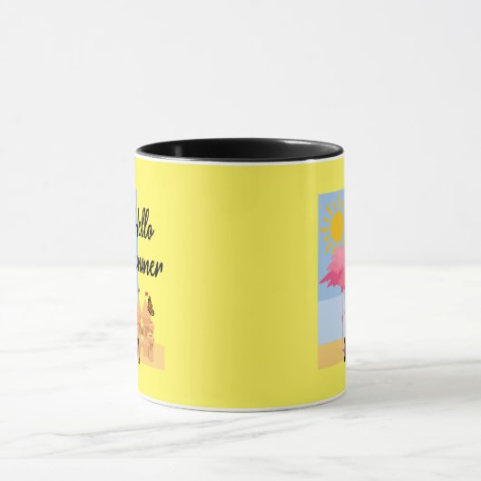Hello Summer Pink Flamingo Design - Combo Tasse (Zentrum)