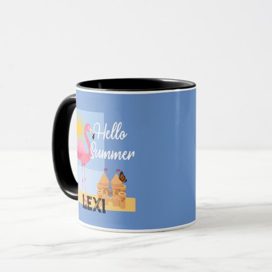 Hello Summer Pink Flamingo Design - Combo Tasse (Vorderseite Links)