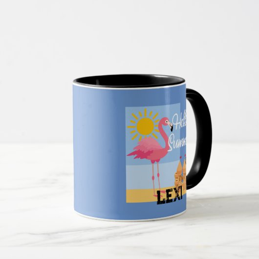 Hello Summer Pink Flamingo Design - Combo Tasse (VorderseiteRechts)