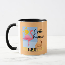 Hello Summer Pink Flamingo Design - Combo Tasse