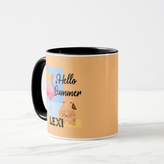 Hello Summer Pink Flamingo Design - Combo Tasse (Vorderseite Links)