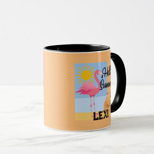 Hello Summer Pink Flamingo Design - Combo Tasse (VorderseiteRechts)
