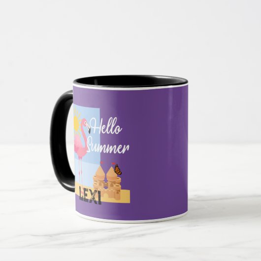 Hello Summer Pink Flamingo Design - Combo Tasse (Vorderseite Links)