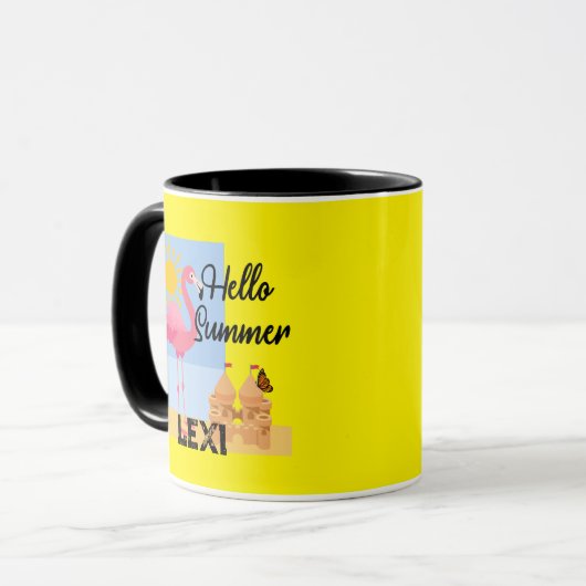 Hello Summer Pink Flamingo Design - Combo Tasse (Vorderseite Links)