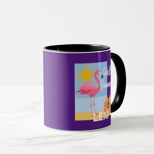 Hello Summer Pink Flamingo Design - Combo Tasse (VorderseiteRechts)