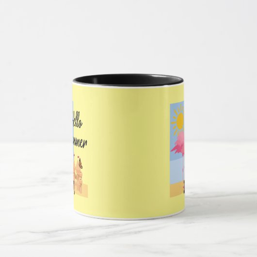 Hello Summer Pink Flamingo Design - Combo Tasse (Zentrum)