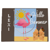 Hello Summer Pink Flamingo Design - Geschenktasche Große Geschenktüte (Vorderseite)