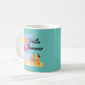 Hello Summer Pink Flamingo Design - Klassische Tas Kaffeetasse (Vorderseite Links)