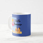 Hello Summer Pink Flamingo Design - Klassische Tas Kaffeetasse (Vorderseite Links)
