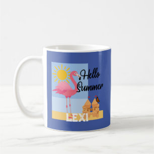 Hello Summer Pink Flamingo Design - Klassische Tas Kaffeetasse