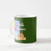 Hello Summer Pink Flamingo Design - Klassische Tas Kaffeetasse (Vorderseite Links)