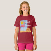 Hello Summer Pink Flamingo Design - Kleinkind Fine T-Shirt (Vorne ganz)