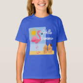 Hello Summer Pink Flamingo Design - Kleinkind Fine T-Shirt (Vorderseite)