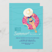 Hello Summer Pool Party Einladungen (Vorne/Hinten)