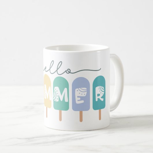 Hello Summer Popsiful Colorful Kaffeetasse (VorderseiteRechts)