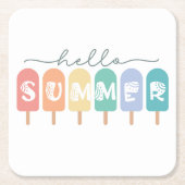 Hello Summer Popsiful Colorful Rechteckiger Pappuntersetzer (Vorderseite)