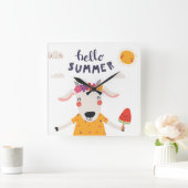 Hello summer - Quadratische Acryluhr Wanduhr (Zuhause)