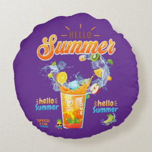 Hello Summer Rundes Kissen
