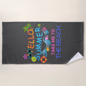 Hello Summer Sea Beach Party Strandtuch (Vorderseite)