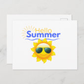 "Hello Summer" Sonnenschein Postkarte (Vorne/Hinten)