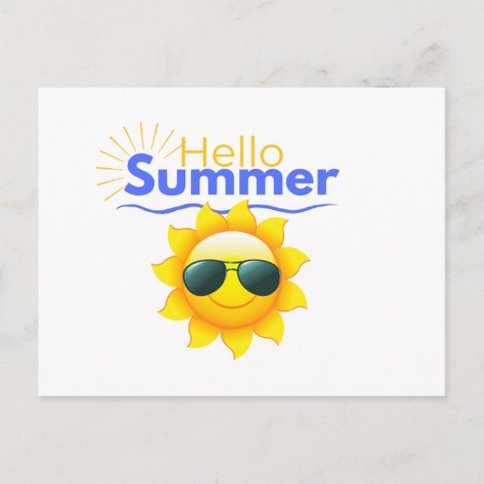 "Hello Summer" Sonnenschein Postkarte (Vorderseite)