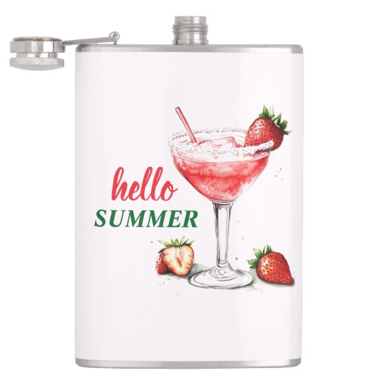 Hello Summer | Strawberry Cocktail Flask Flachmann (Geöffnet)