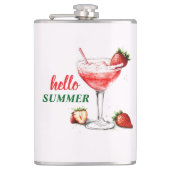 Hello Summer | Strawberry Cocktail Flask Flachmann (Vorderseite)