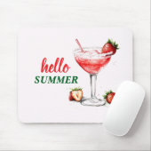 Hello Summer | Strawberry Cocktail Mouse Pad Mousepad (Mit Mouse)