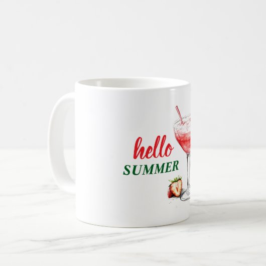 Hello Summer | Strawberry Cocktail Mug Kaffeetasse (Vorderseite Links)