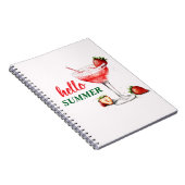 Hello Summer | Strawberry Cocktail Notebook Notizblock (Rechte Seite)