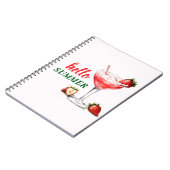 Hello Summer | Strawberry Cocktail Notebook Notizblock (Linke Seite)