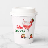Hello Summer | Strawberry Cocktail Paper Cups Pappbecher (Vorderseite)