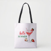 Hello Summer | Strawberry Cocktail Tote Bag Tasche (Vorderseite)