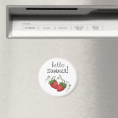 "Hello Summer" Strawberry-Magnet Magnet (In Situ (Geschirrspüler))